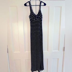 Design History Striped Navy/White Jersey Maxi Dress- Small